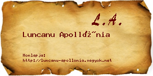 Luncanu Apollónia névjegykártya